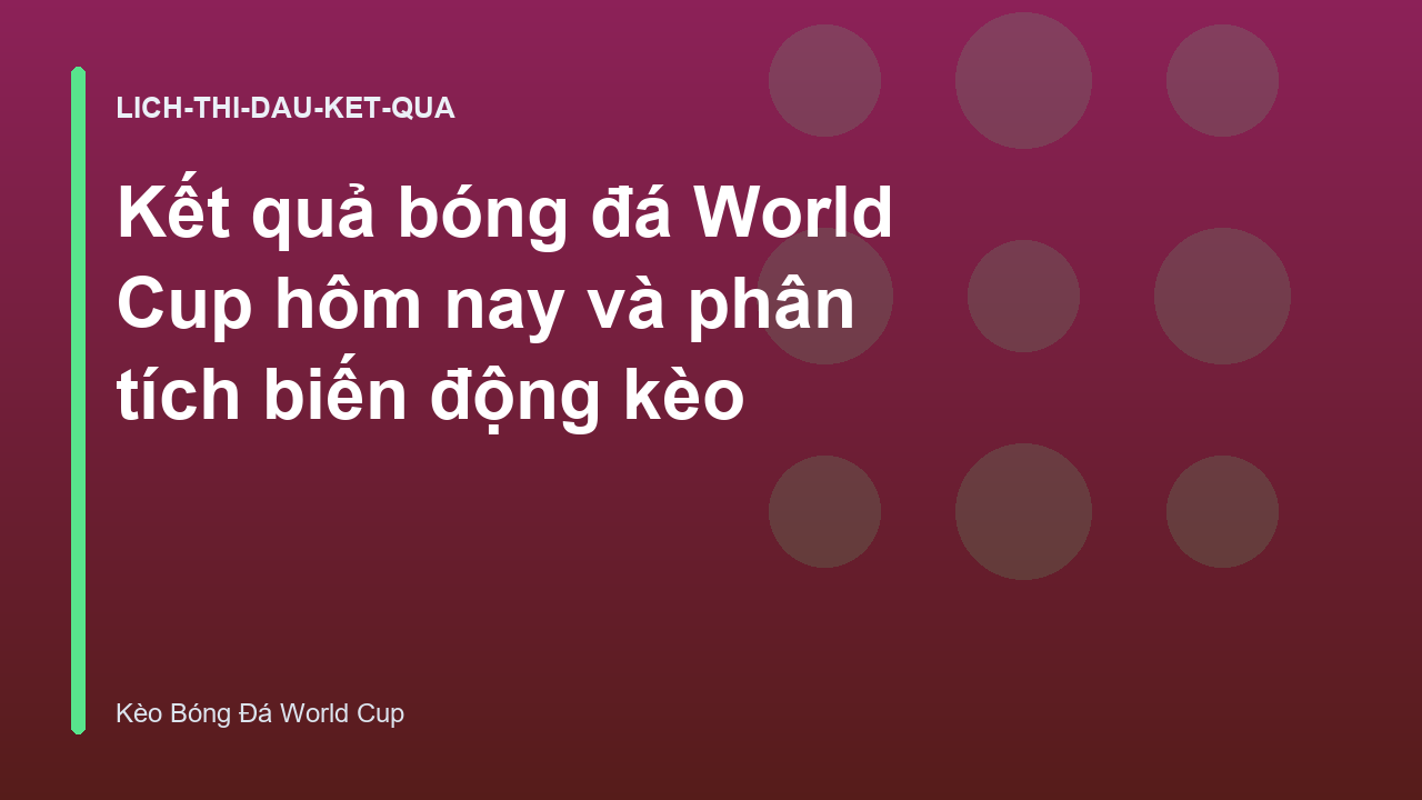 Kết quả bóng đá World Cup hôm nay và phân tích biến động kèo